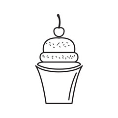 Isolated ice cream outline