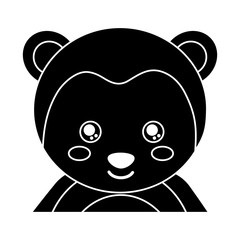 cute portrait monkey animal baby with close eyes vector illustration pictogram design