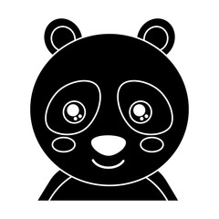 cute portrait panda bear animal baby with close eyes vector illustration pictogram design