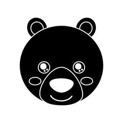 cute animal bear head baby vector illustration pictogram design