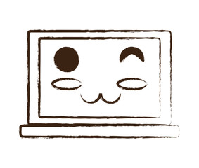 kawaii laptop computer icon