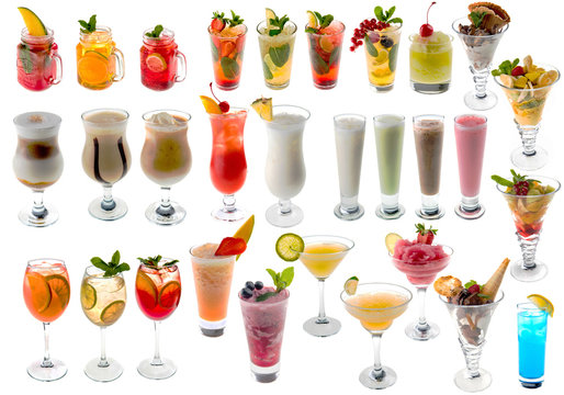Drinks On White Background