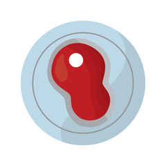 fillet steak food fresh plate vector illustration