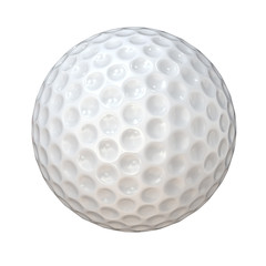 Isolated Golf Ball. Classic white Golf Ball. Isolated on white background. 3d Render.