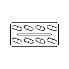 Icon outline medical packaging of tablets