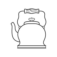 Icon line vintage kettle with wooden handle