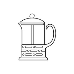 Icon line modern glass and steel teapot