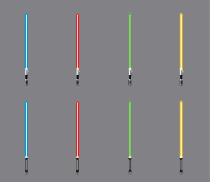 Raccolta di spade laser colorate vettoriali