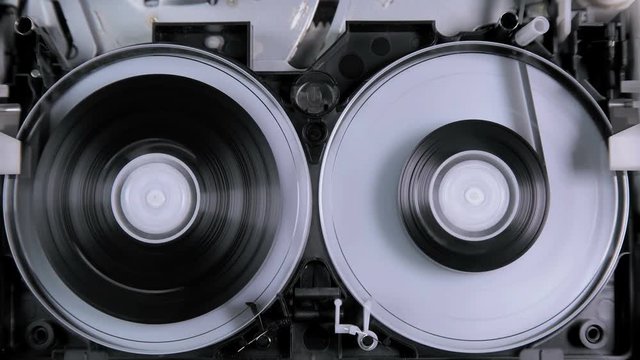 malinovye coil on the old playback device and sound recording,as used for wiretapping