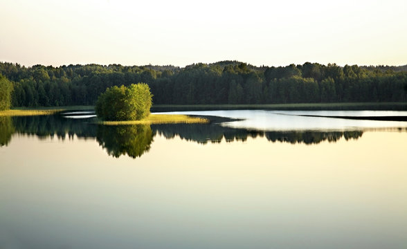 Maselga lake at Maselga village. Kargopol district. Arkhangelsk Oblast. Russia