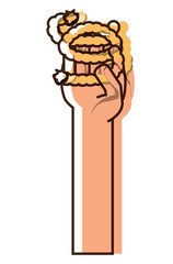 hand with a piece of rope