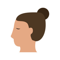 Woman head silhouette icon vector illustration graphic design