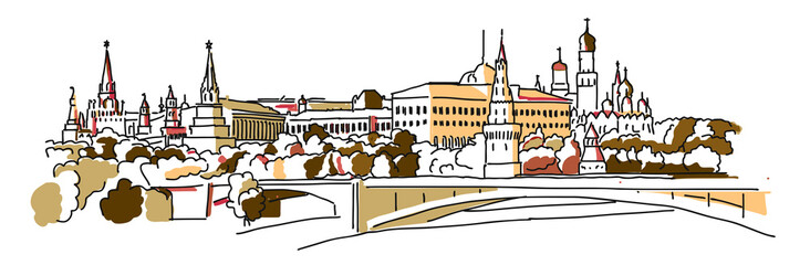 Moscow panorama illustration