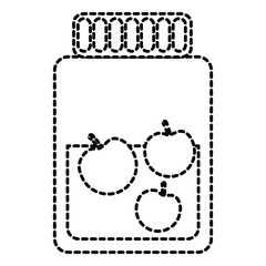 jar of cherries icon image vector illustration design black dotted line