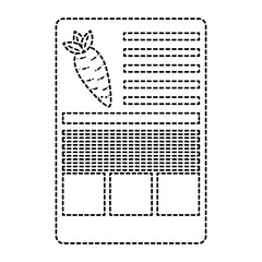 carrot information document vegetable icon image vector illustration design  black dotted line