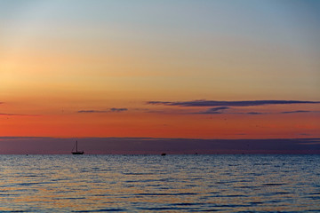 Obraz premium sunset over sea, Baltic Sea, Germany