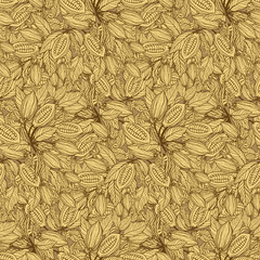 cacao beans seamless pattern