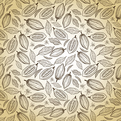 Fototapeta premium cacao beans seamless pattern