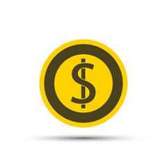 Dollar coin icon.money.finance.