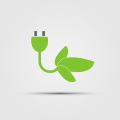 Ecology concept with electric.green power plug