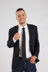 Happy businessman smiling