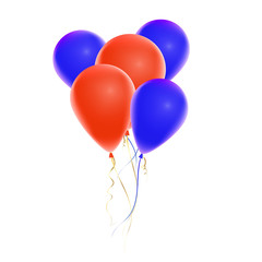 Realistic Colorful Balloon. Holiday illustration of flying glossy balloon. Isolated on white Background. Vector Illustration