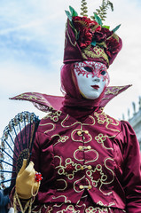 Woman wearing mask in the Venice Carnival, Italy