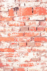 Solid red brick wall background