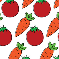 tomato carrot vegetable pattern image vector illustration design 