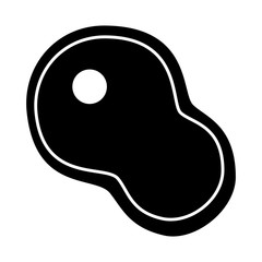 beef steak raw icon image vector illustration design  black and white