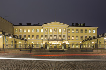 Naklejka premium Travel Ideas and Destinations. Government Palace in Helsinki, Finland