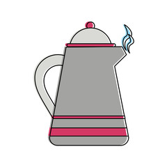 Fototapeta premium Porcelain kettle isolated icon vector illustration graphic design