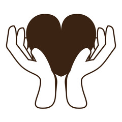 hands with heart icon