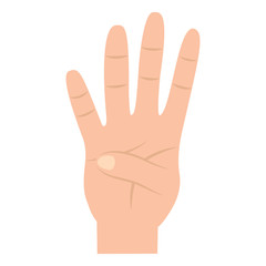 Fototapeta premium four fingers up hand gesture icon image vector illustration design 