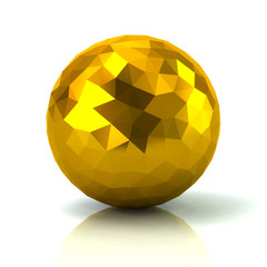 Golden low poly abstract 3d sphere
