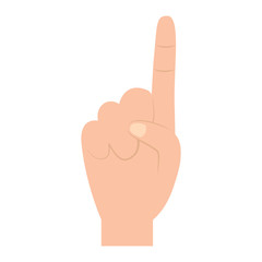 one finger up hand gesture icon image vector illustration design 