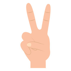 two fingers up peace hand gesture icon image vector illustration design 