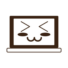kawaii laptop computer icon