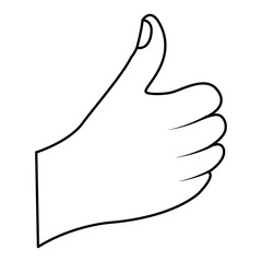 thumb up hand gesture icon image vector illustration design 