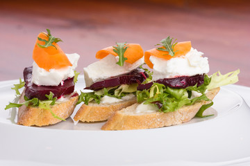 Tartine with beetroot.