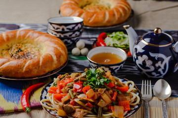 uzbek lagman,Uigur Lagman,Uzbek national dishes