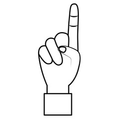 hand show forefinger finger pointing first vector illustration outline design