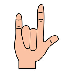 hand in rock n roll sign gesture vector illustration