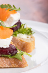 Tartine with beetroot.