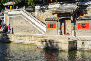 Naklejka premium Traditional Chinese building. Located in the Summer Palace. Beijing, China.