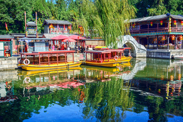 Traditional Chinese building. Located in the Summer Palace. Beijing, China.