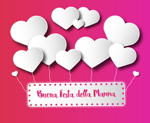 Biglietto rosso della Festa della Mamma