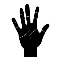 open hand gesture icon image vector illustration design  black and white