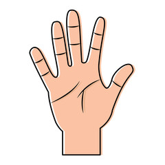 open hand gesture icon image vector illustration design 