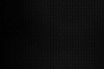 Obraz premium Abstract gradient dark gray background with white hexagon mesh.